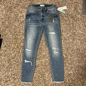 Studio Blue Bella High Rise Super Distressed Skinny Ankle Jean - Indigo 4 or 27